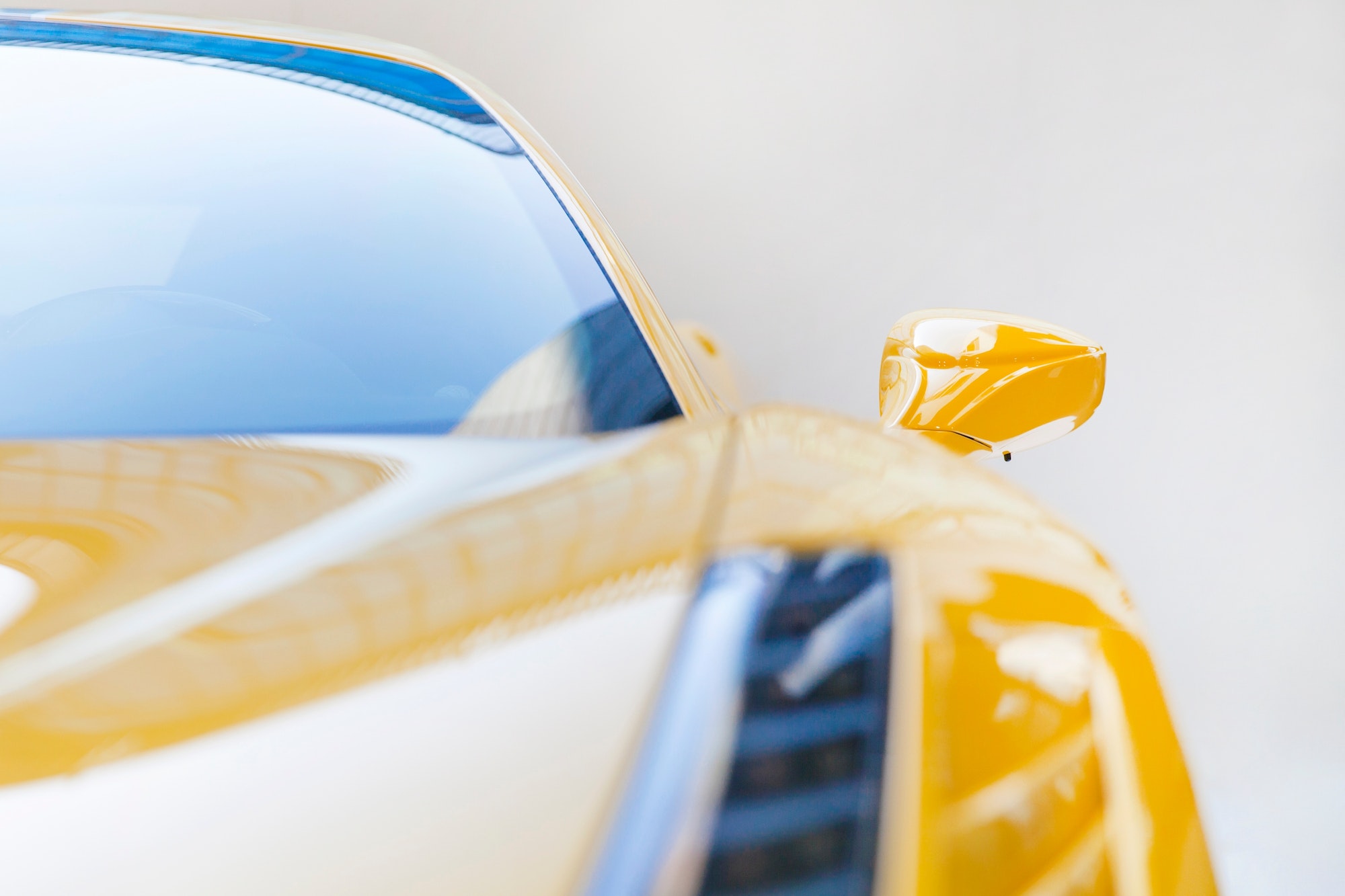 Details of luxury yellow car